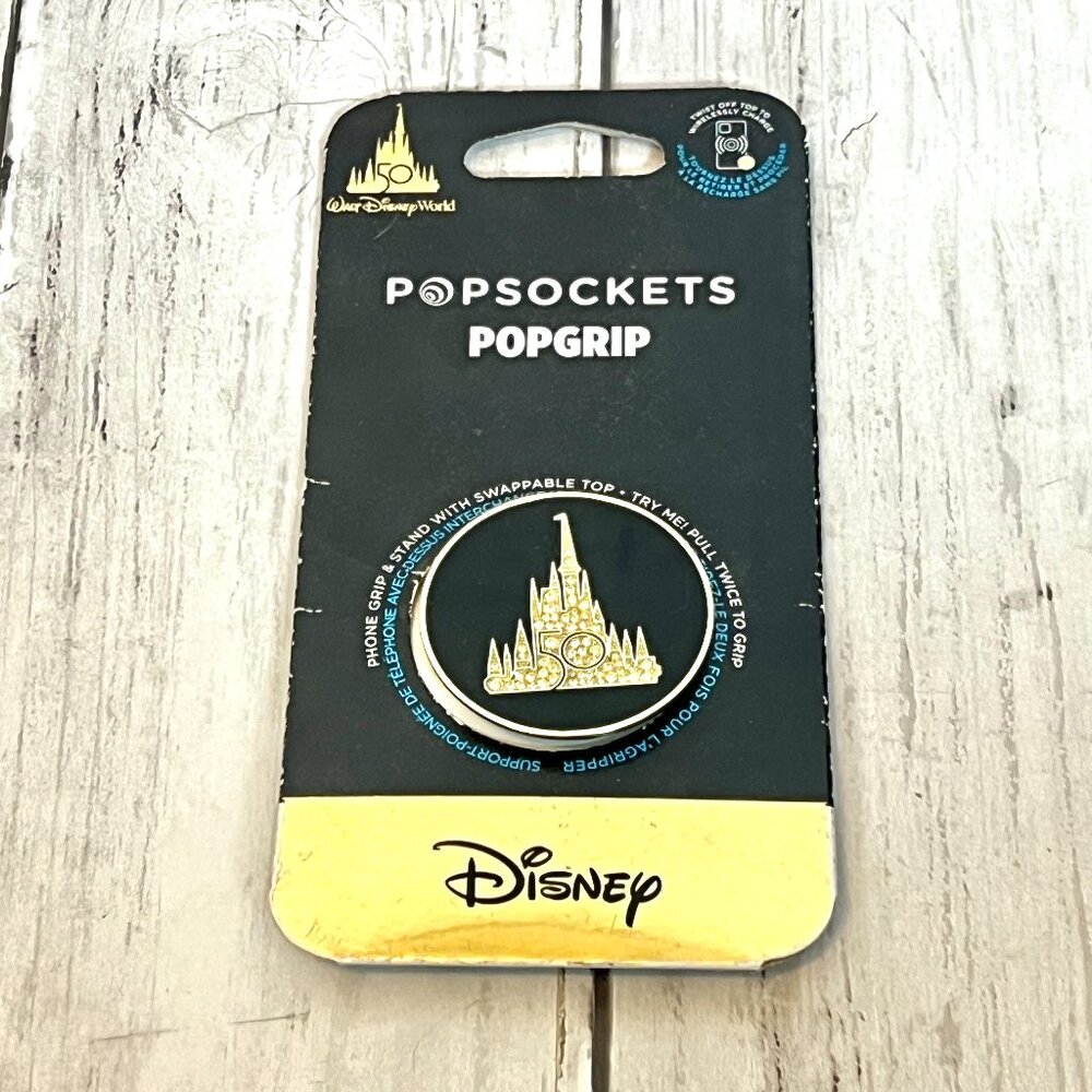 Disney 50th Anniversary Crystal Cinderella Castle Official Pop Socket NEW 2021